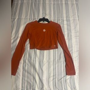 Hollister Orange cropped baby tee